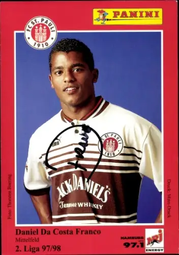 Sammelbild Fußballer Daniel Da Costa Franco, FC St. Pauli, Autogramm, Panini