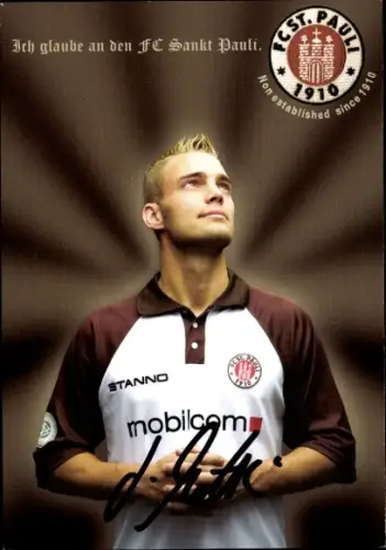 Autogrammkarte Fußballer Jens Matthies, FC St. Pauli, Autogramm