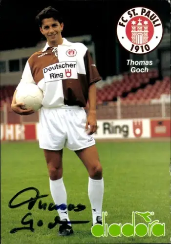 Autogrammkarte Fußballer Thomas Goch, FC St. Pauli, Autogramm