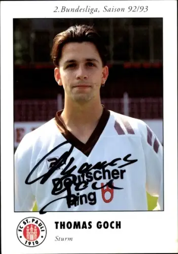 Autogrammkarte Fußballer Thomas Goch, FC St. Pauli, Autogramm