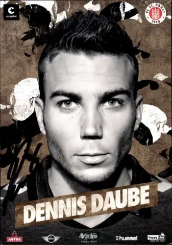 Autogrammkarte Fußballer Dennis Daube, FC St. Pauli, Autogramm