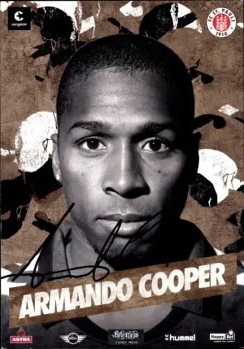 Autogrammkarte Fußballer Armando Cooper, FC St. Pauli, Autogramm