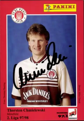 Sammelbild Fußballer Thorsten Chmielewski, FC St. Pauli, Autogramm, Panini