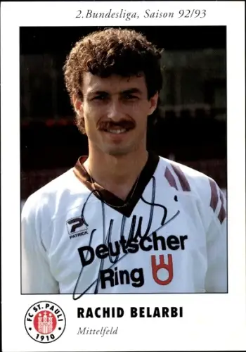 Autogrammkarte Fußballer Rachid Belarbi, FC St. Pauli, Autogramm