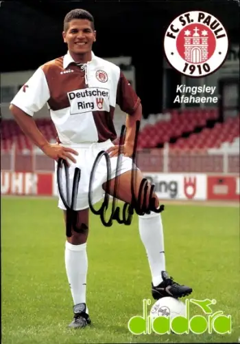 Autogrammkarte Fußballer Kingsley Afahaene, FC St. Pauli, Autogramm