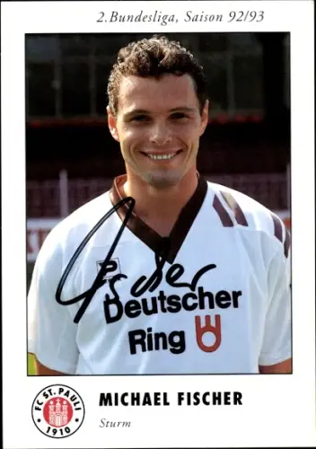 Autogrammkarte Fußballer Michael Fischer, FC St. Pauli, Autogramm