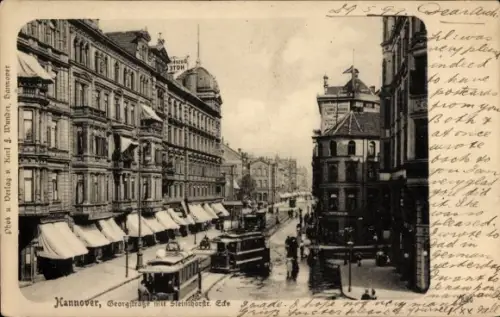 Ak Hannover, Georgstraße mit Steintborstraße Ecke