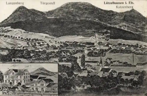 Ak Lützelhausen Bas Rhin, Langenberg, Hotel zum Bahnhof