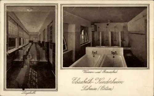 Ak Lubmin Mecklenburg Vorpommern, Elisabeth Kinderheim, Wannen- und Brausebad, Liegehalle