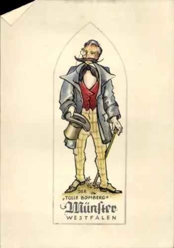 Künstler Ak Münster in Westfalen, Der tolle Bomberg, Baron Gisbert, Münstersche Originale Nr. 1