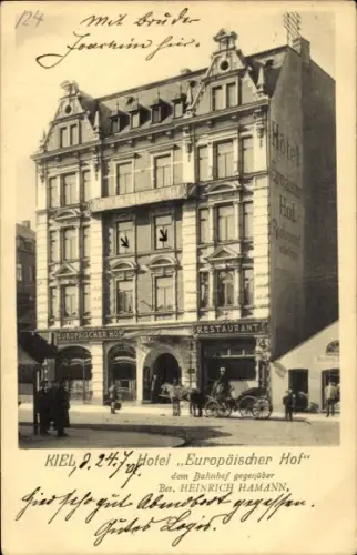 Ak Kiel, Hotel Europäischer Hof gegenüber Bahnhof