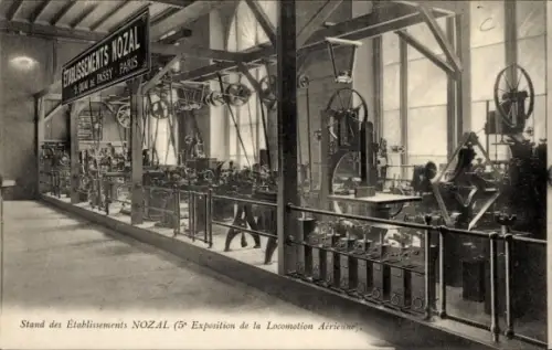 Ak Paris I. Arrondissement Louvre, Stand des Etablissement Nozal, Exposition de la Locomotion Aerien