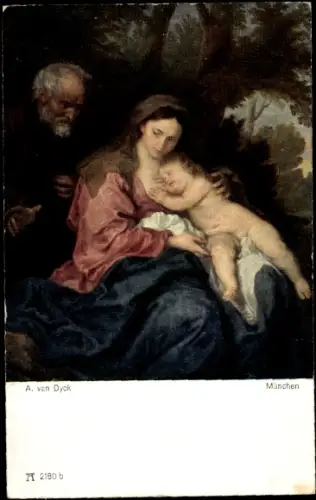 Künstler Ak Dyck, A. van, Frau, weinendes Kind