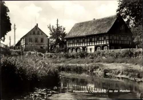 Ak Hainewalde Oberlausitz,  An der Mandau