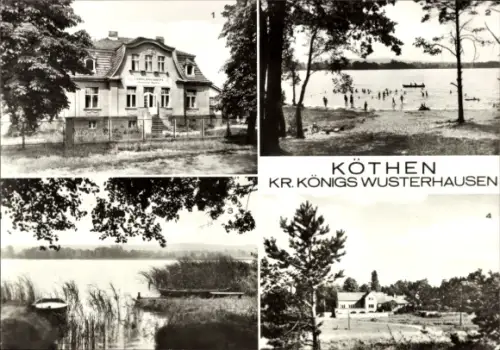 Ak Köthen Märkisch Buchholz, Köthener See, FDGB Erholungsheim, Blick auf den See