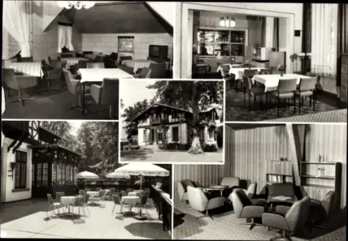 Ak Bad Stuer Mecklenburg, Schulungs- und Ferienheim der Staatsbank der DDR, Terrasse, Gasträume