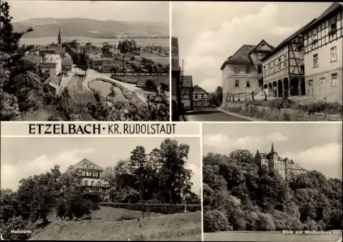 Ak Etzelbach Uhlstädt Kirchhasel in Thüringen, Etzelbach, Kr. Rudolstadt, Heilstätte, Blick zur W