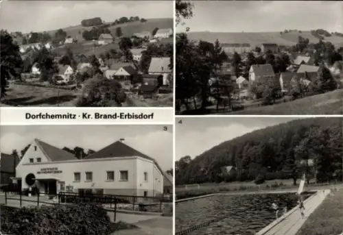 Ak Dorfchemnitz bei Sayda Mittelsachsen, Gaststätte Am Chemnitzbach, Freibad