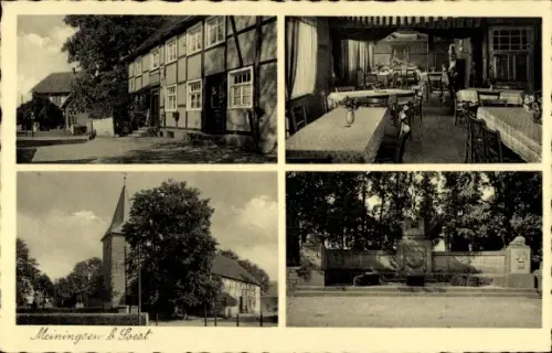 Ak Meiningsen Soest in Westfalen, Gasthof, Ehrenmal, Kirche