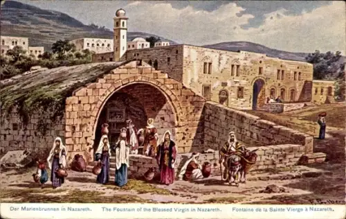 Künstler Ak Perlberg, F., Nazaret Nazareth Israel, Der Marienbrunnen