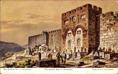 Künstler Ak Perlberg, F., Jerusalem Israel, Das goldene Tor
