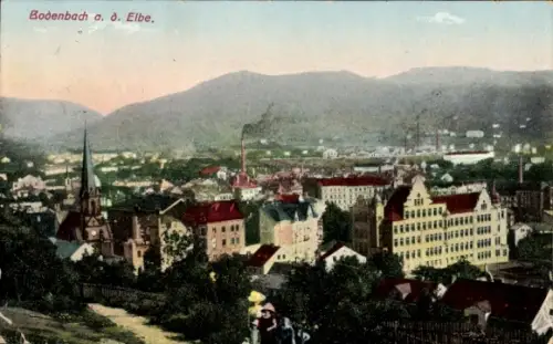 Ak Podmokly Bodenbach Děčín Tetschen an der Elbe Region Aussig, Bodenbach a. d. Elbe., Panorama