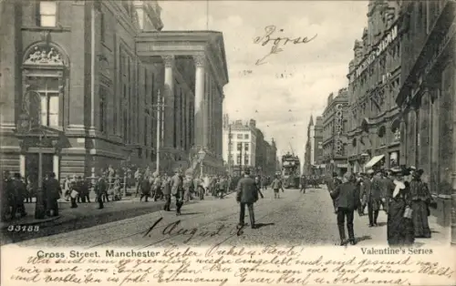 Ak Manchester England, Cross Street, Manchester