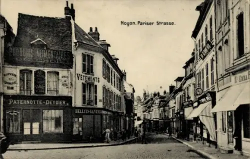 Ak Noyon Oise,  Pariser Strasse, Paternotte-Deydier, Vêtements