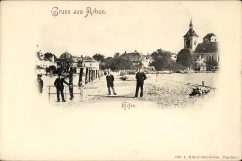 Ak Arbon am Bodensee Kanton Thurgau,  Hafen