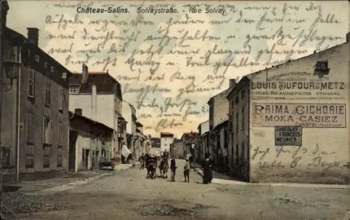 Ak Château Salins Lothringen Moselle, Solvaystraße