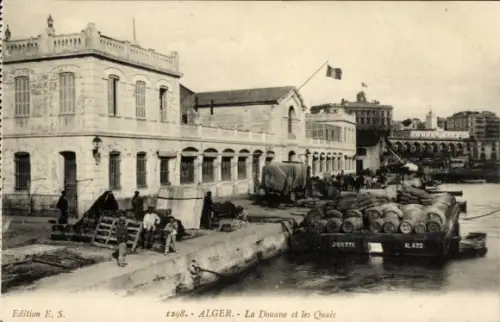 Ak Algier Alger Algerien, La Douane et les Quais