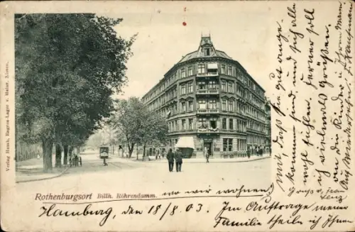 Ak Hamburg Mitte Rothenburgsort, Billhorner Röhrendamm, Straßenbahn