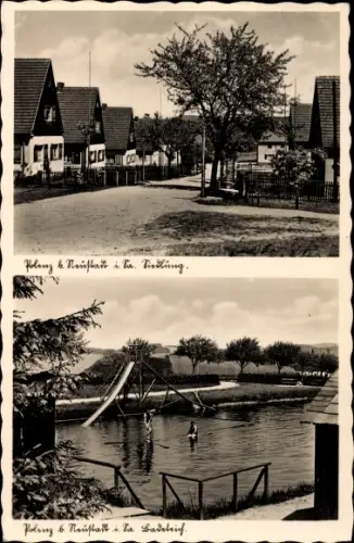 Ak Polenz Neustadt in Sachsen, Siedlung, Badeteich