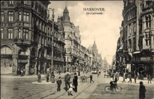 Ak Hannover, HANNOVER, Georgstrasse, CIGARREN, 646, Straßenbahn