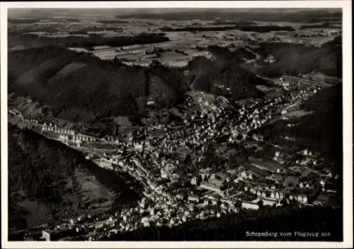 Ak Schramberg im Schwarzwald, Schramberg vom Flugzeug aus, Luftaufnahme