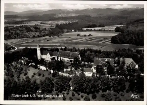Ak Lorch im Remstal Württemberg, Kloster Lorch,  Luftaufnahme vom Flugzeug