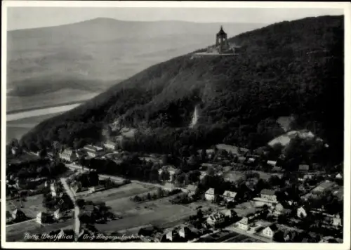 Ak Porta Westfalica an der Weser,  Kaiser-Wilhelm-Denkmal auf dem Wittekindsberg, Hegeraufnahme