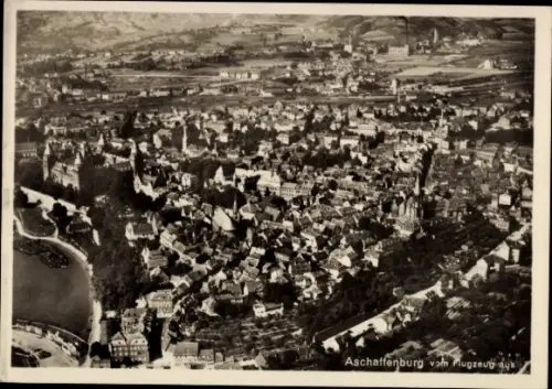 Ak Aschaffenburg am Main Unterfranken, Aschaffenburg vom Flugzeug aus