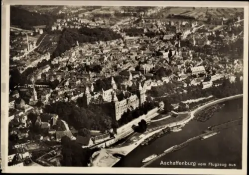 Ak Aschaffenburg am Main Unterfranken, Aschaffenburg vom Flugzeug aus, Luftbild Nr. 3527, A. Webe