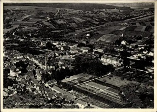 Ak Veitshöchheim in Unterfranken, Fliegeraufnahme, Hofgarten