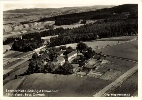 Ak Fahrenbach Tröstau im Fichtelgebirge,  Fichtelgebirge, Bayr. Ostmark, Orig.-Fliegeraufnahme