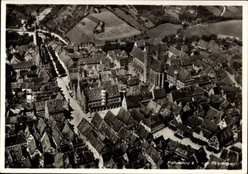 Ak Rothenburg ob der Tauber Mittelfranken, Fliegeraufnahme der Stadt