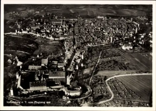 Ak Rothenburg ob der Tauber Mittelfranken,  vom Flugzeug aus