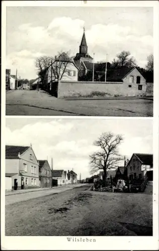 Ak Wilsleben Aschersleben im Salzlandkreis, Straße, Kirche