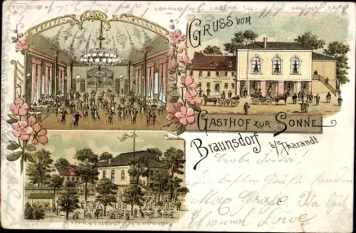 Litho Braunsdorf Wilsdruff Sachsen, Gasthof zur Sonne