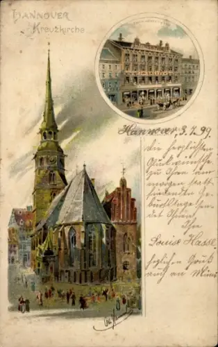 Künstler Litho Hammel, Otto, Hannover, Kreuzkirche, Geschäft Sältzer