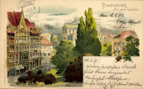 Künstler Litho Hannover, am Georgsplatz