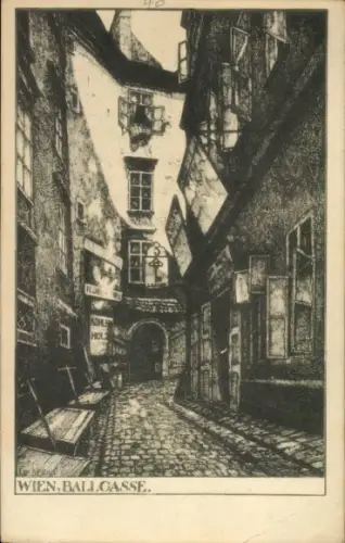 Künstler Ak Wien 1 Innere Stadt, Ballgasse