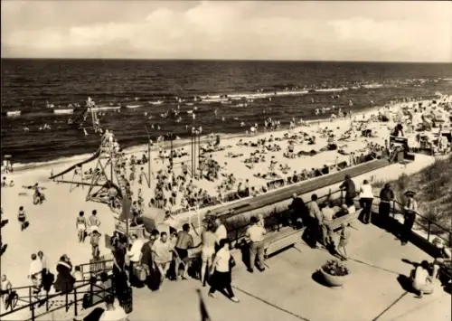 Ak Ostseebad Zinnowitz auf Usedom, Ostseebad  Kegelbahn am Strand
