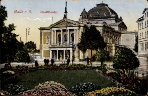 Ak Halle an der Saale, Stadttheater
